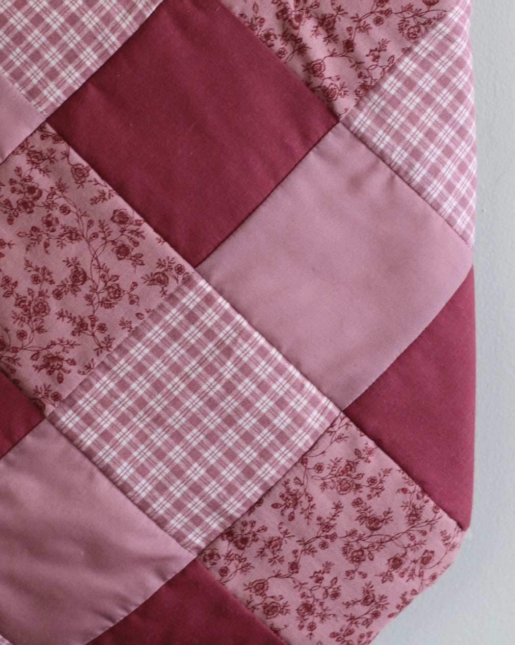 Pink Quilted Patchwork Tote Bag